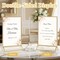 5x7 Acrylic Sign Holder Set of 24, Double-Sided Gold Picture Frame Display Stands, Clear Tabletop Menu & Flyer Holders, Vertical Desktop Sign Stand for Wedding, Event, Office & Retail Use